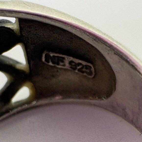 VTG Solid Sterling Silver 925 Scroll Design Tapered Band Ring Size 5.75 - Picture 12 of 15